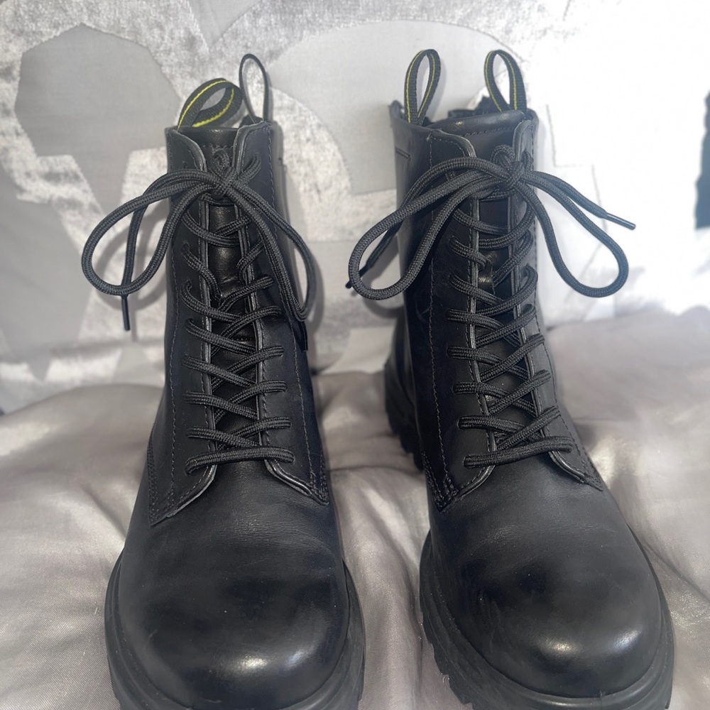 Women’s Black Leather Boots - Ecco Brand - Size 8